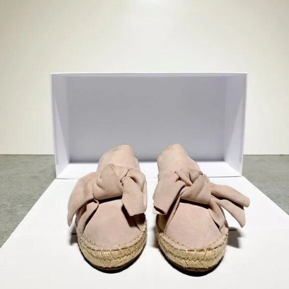 Edelman Faded Pink Bow Tie Slip-On Sandals Size 8 - Picture 3 of 5